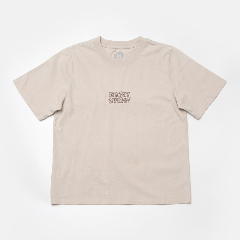 Short Straw - Stacked Logo Enby T-Shirt - Bone