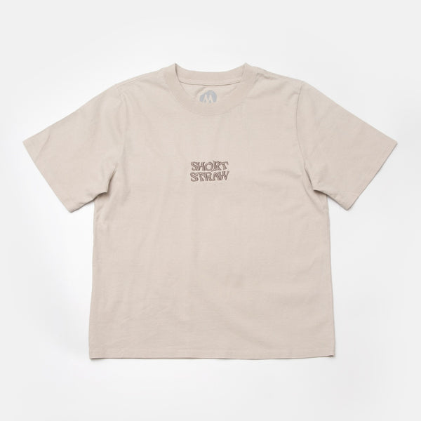 Short Straw - Stacked Logo Enby T-Shirt - Bone