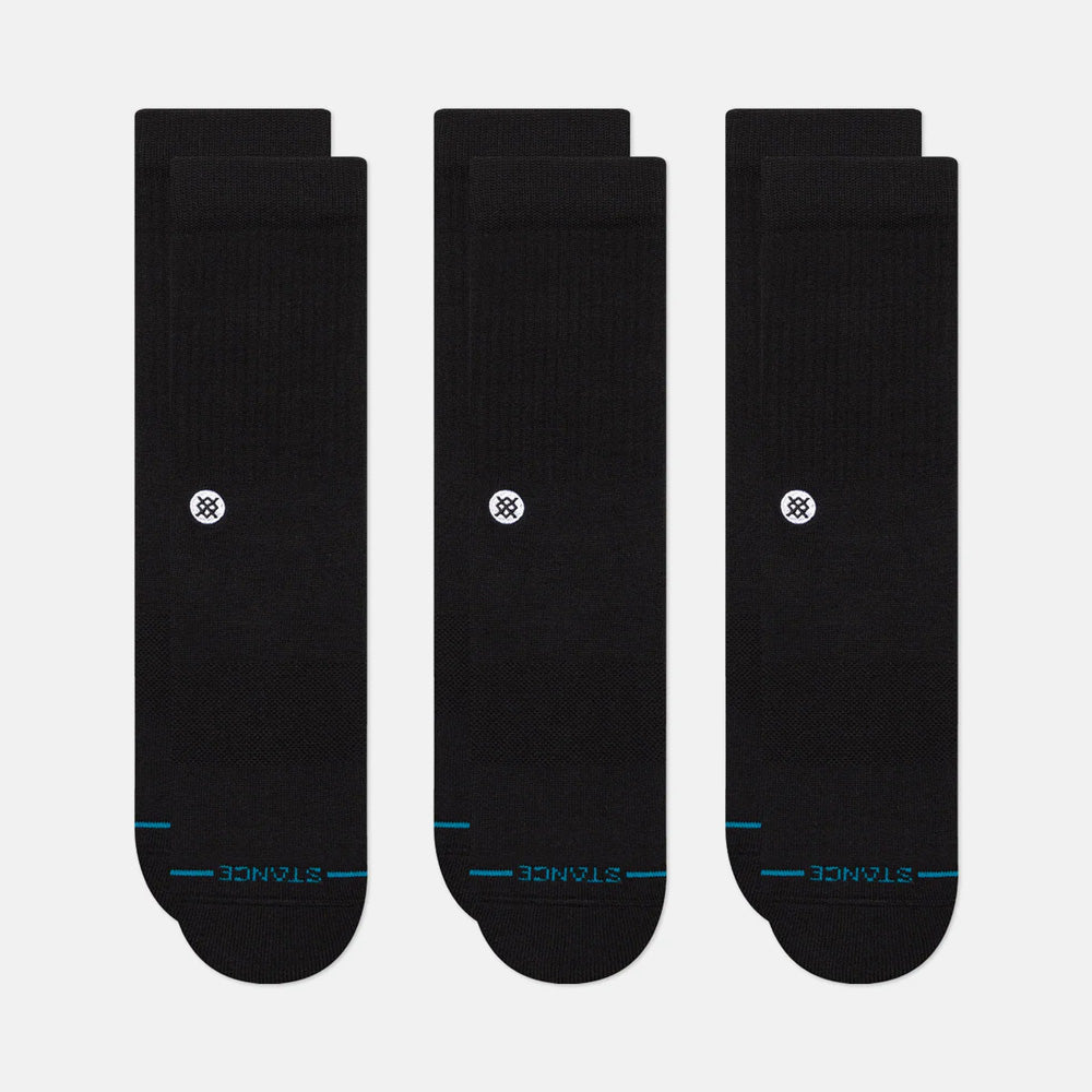 Stance - Icon (3 pack) Crew Socks - Black