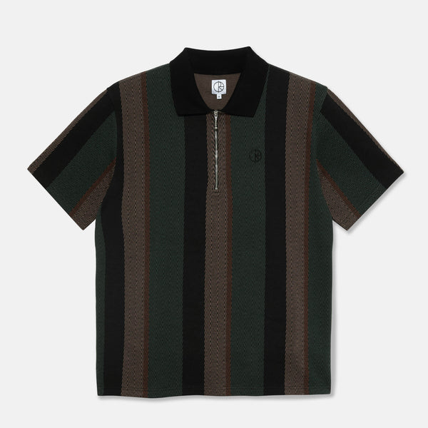 Polar Skate Co. - Jacques Short Sleeve Polo Shirt - Black / Salmon