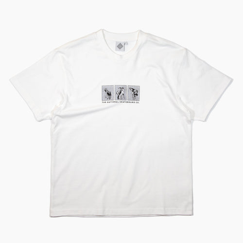 The National Skateboard Co. - OFFICE POLITICS TRIPTYCH T-SHIRT - OFF WHITE