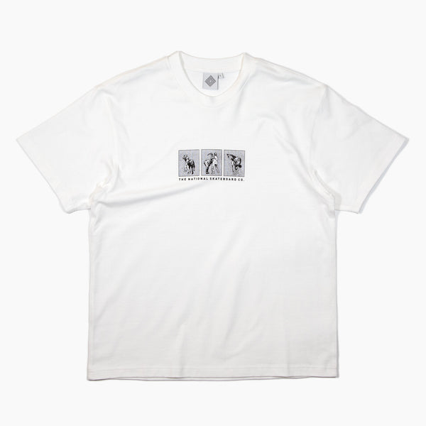 The National Skateboard Co. - OFFICE POLITICS TRIPTYCH T-SHIRT - OFF WHITE