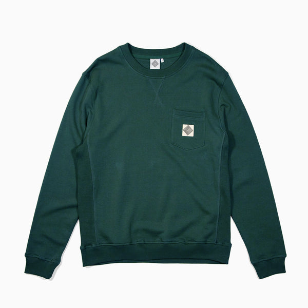 The National Skateboard Co. - POCKET CREWNECK SWEATSHIRT - EPSOM GREEN
