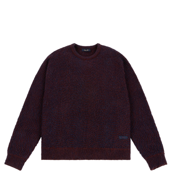 Dime MTL - Mohair Wave Knitted Jumper - Burgundy