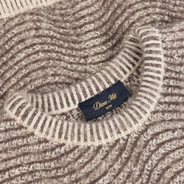 Dime MTL - Mohair Wave Knitted Jumper - Camel