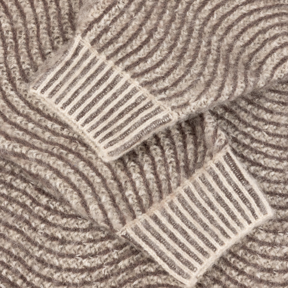 Dime MTL - Mohair Wave Knitted Jumper - Camel