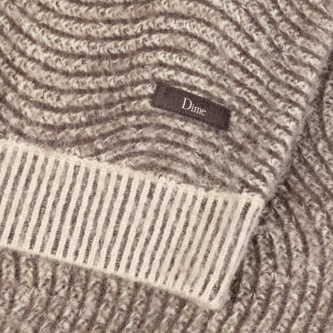 Dime MTL - Mohair Wave Knitted Jumper - Camel