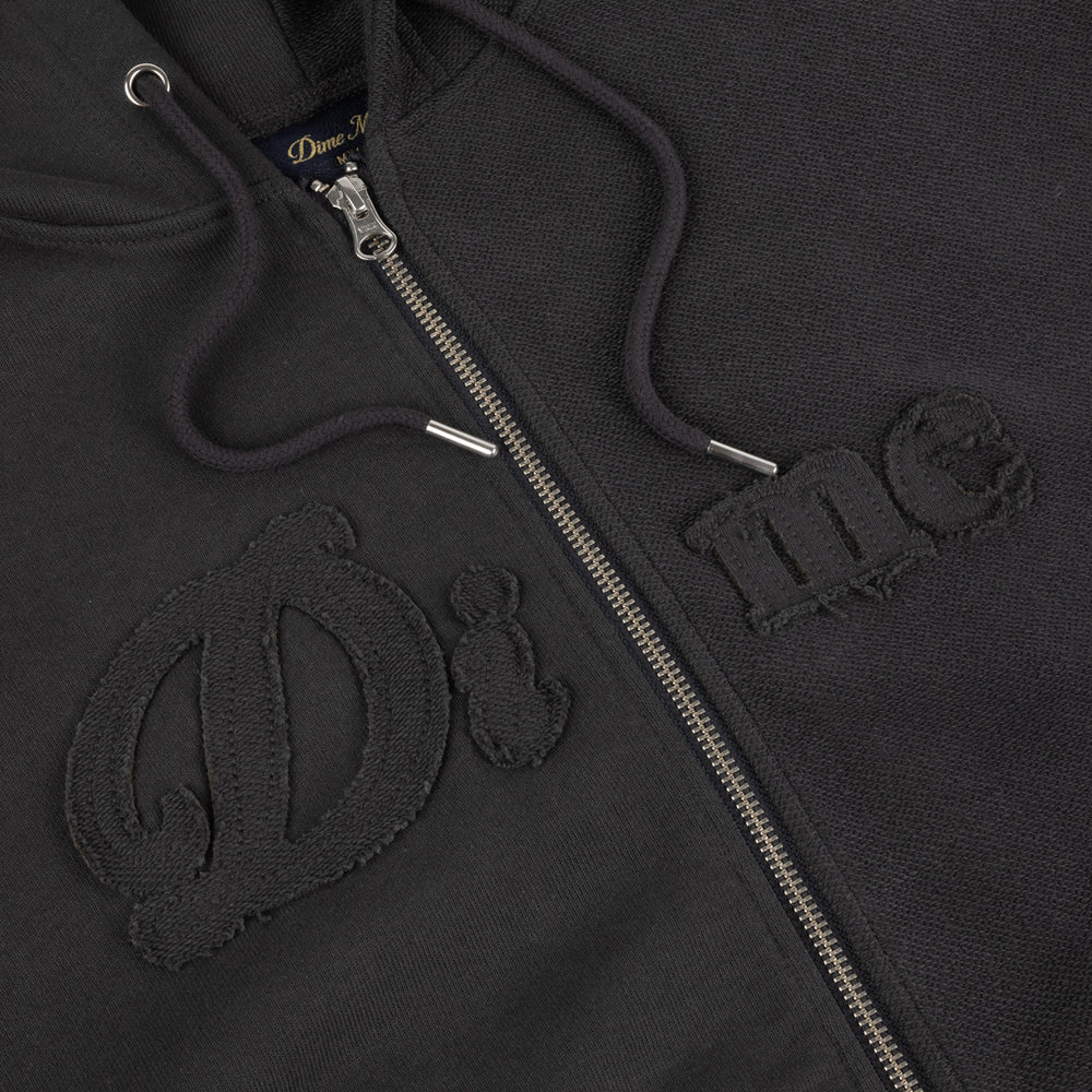 Dime MTL - Reverse French Terry Zip Hooded Sweatshirt - Black