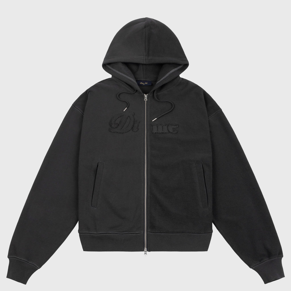 Dime MTL - Reverse French Terry Zip Hooded Sweatshirt - Black