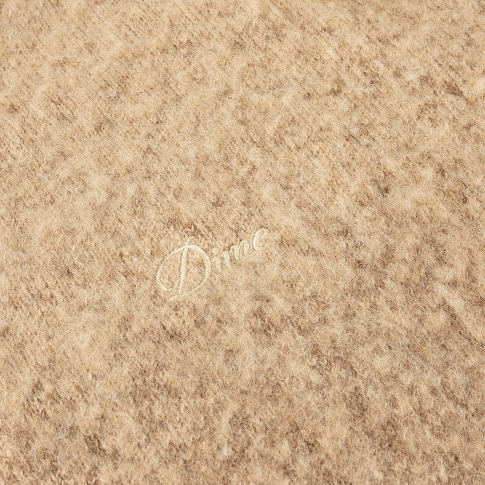 Dime MTL - Mohair Double Zip Knitted Cardigan - Camel