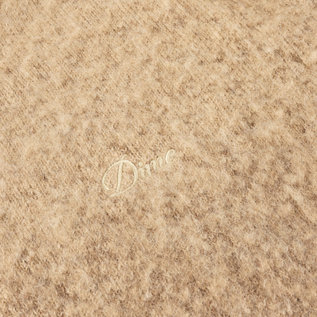 Dime MTL - Mohair Double Zip Knitted Cardigan - Camel