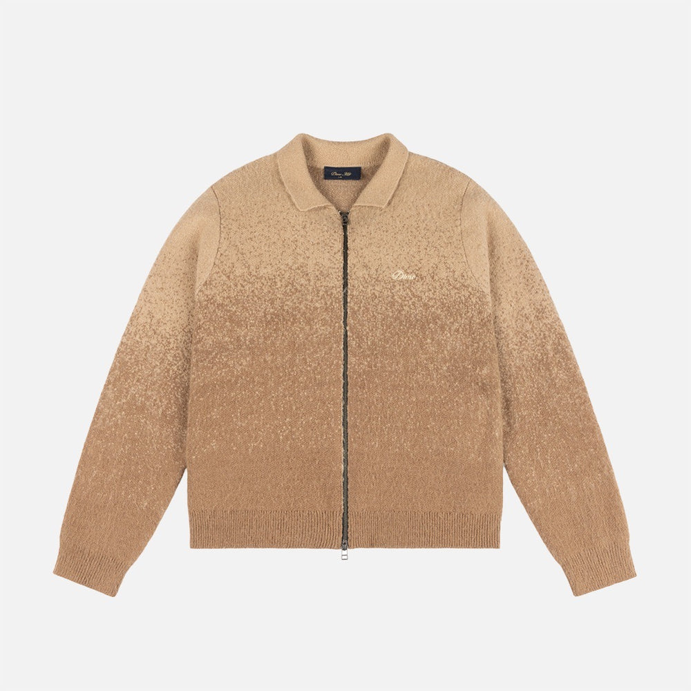 Dime MTL - Mohair Double Zip Knitted Cardigan - Camel