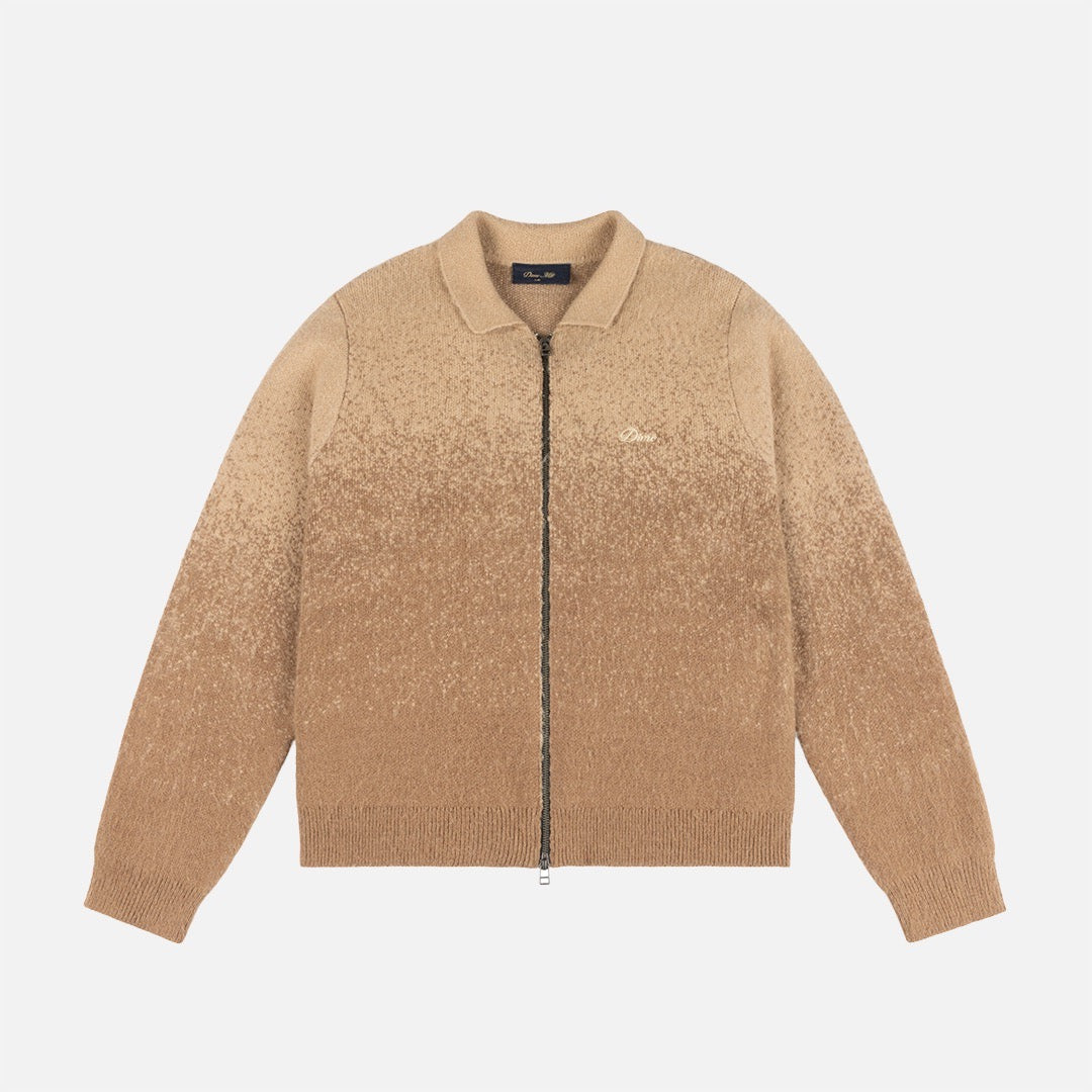 Dime MTL - Mohair Double Zip Knitted Cardigan - Camel