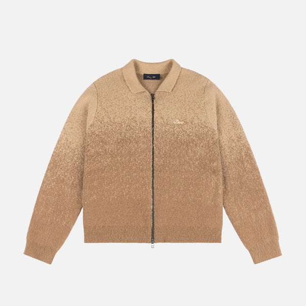 Dime MTL - Mohair Double Zip Knitted Cardigan - Camel