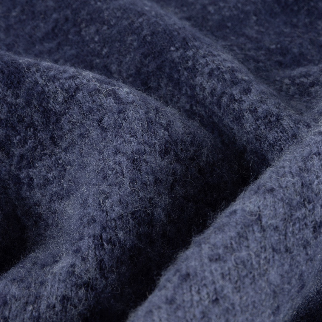 Dime MTL - Mohair Double Zip Knitted Cardigan - Midnight Blue