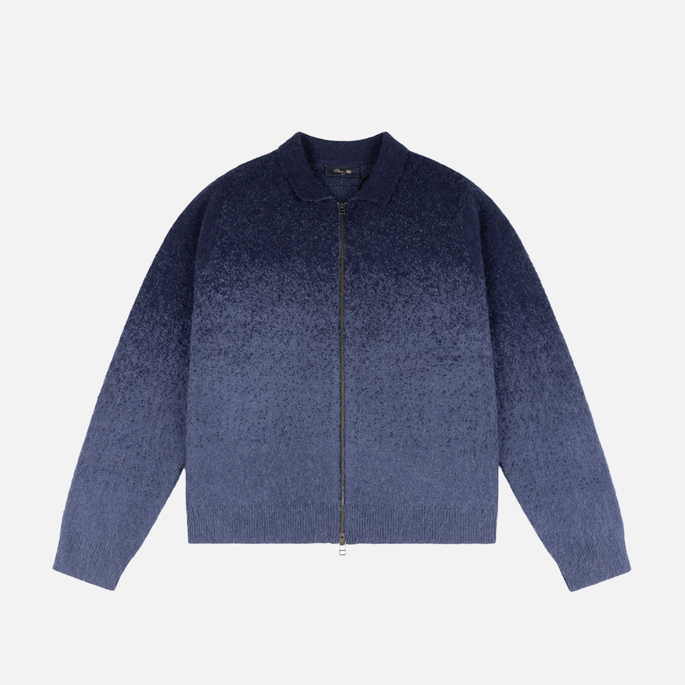 Dime MTL - Mohair Double Zip Knitted Cardigan - Midnight Blue