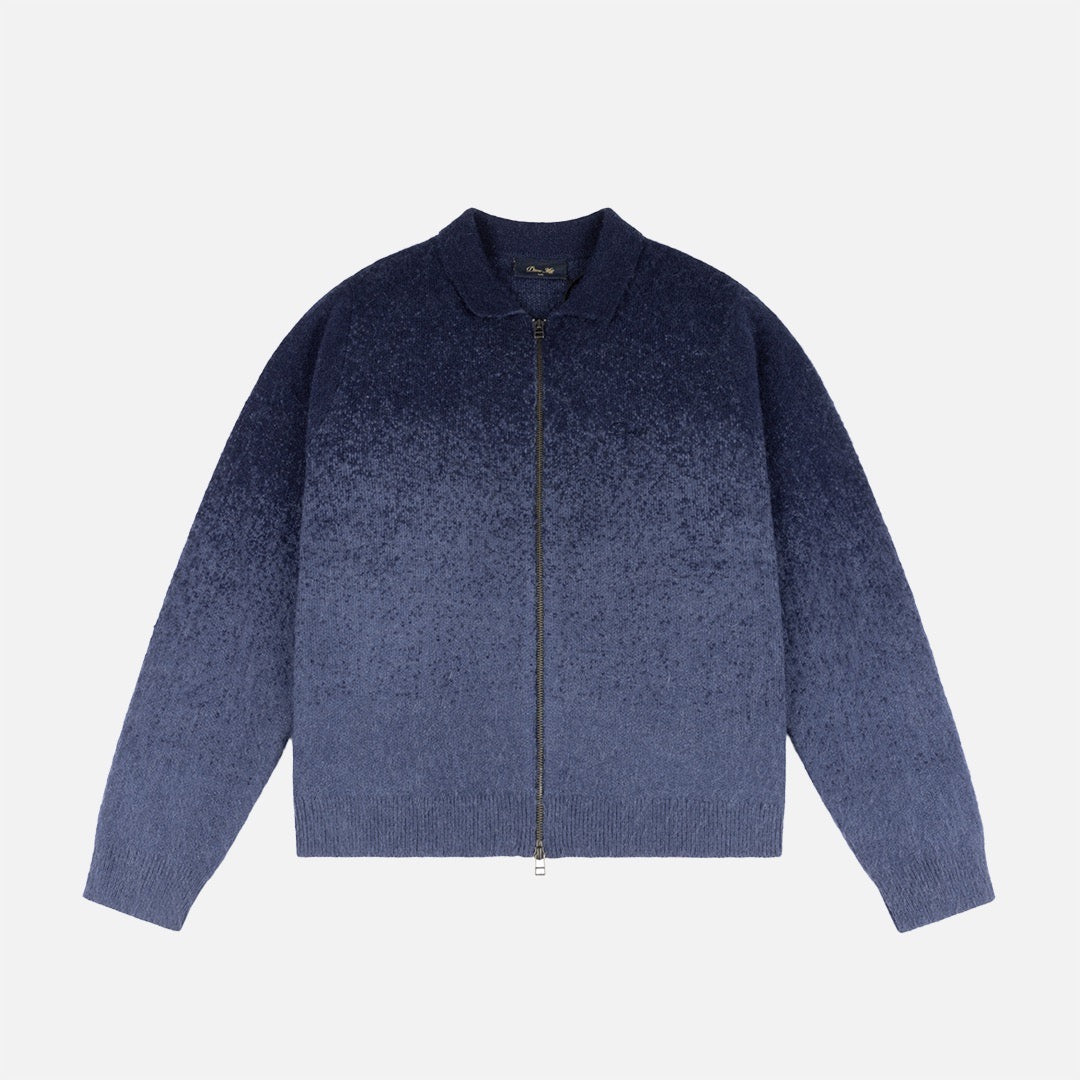 Dime MTL - Mohair Double Zip Knitted Cardigan - Midnight Blue