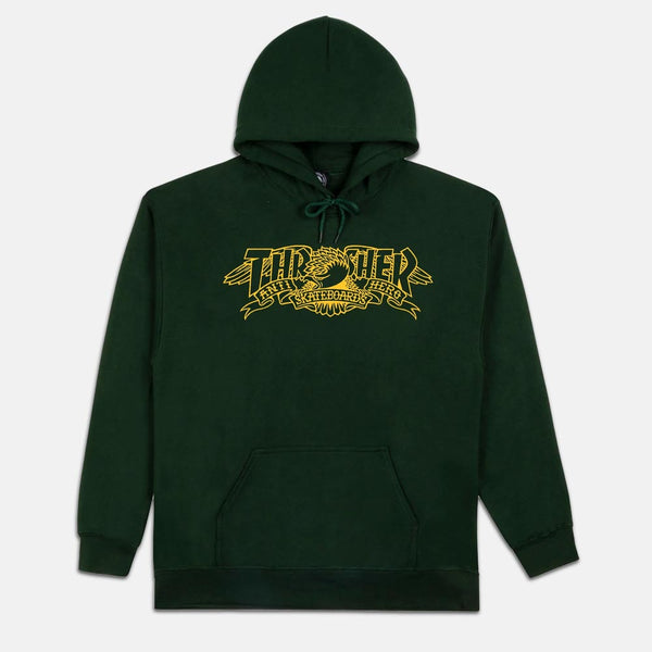 Thrasher - Anti Hero Mag Banner Pullover Hooded Sweatshirt - Forest Green