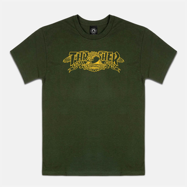 Thrasher - Anti Hero Mag Banner T-Shirt - Forest Green