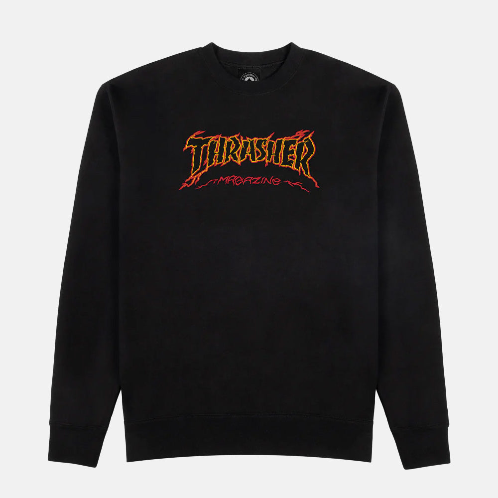 Thrasher Magazine - Cracked Crewneck Sweatshirt - Black