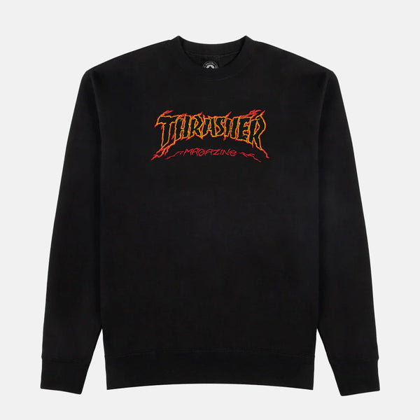 Thrasher Magazine - Cracked Crewneck Sweatshirt - Black