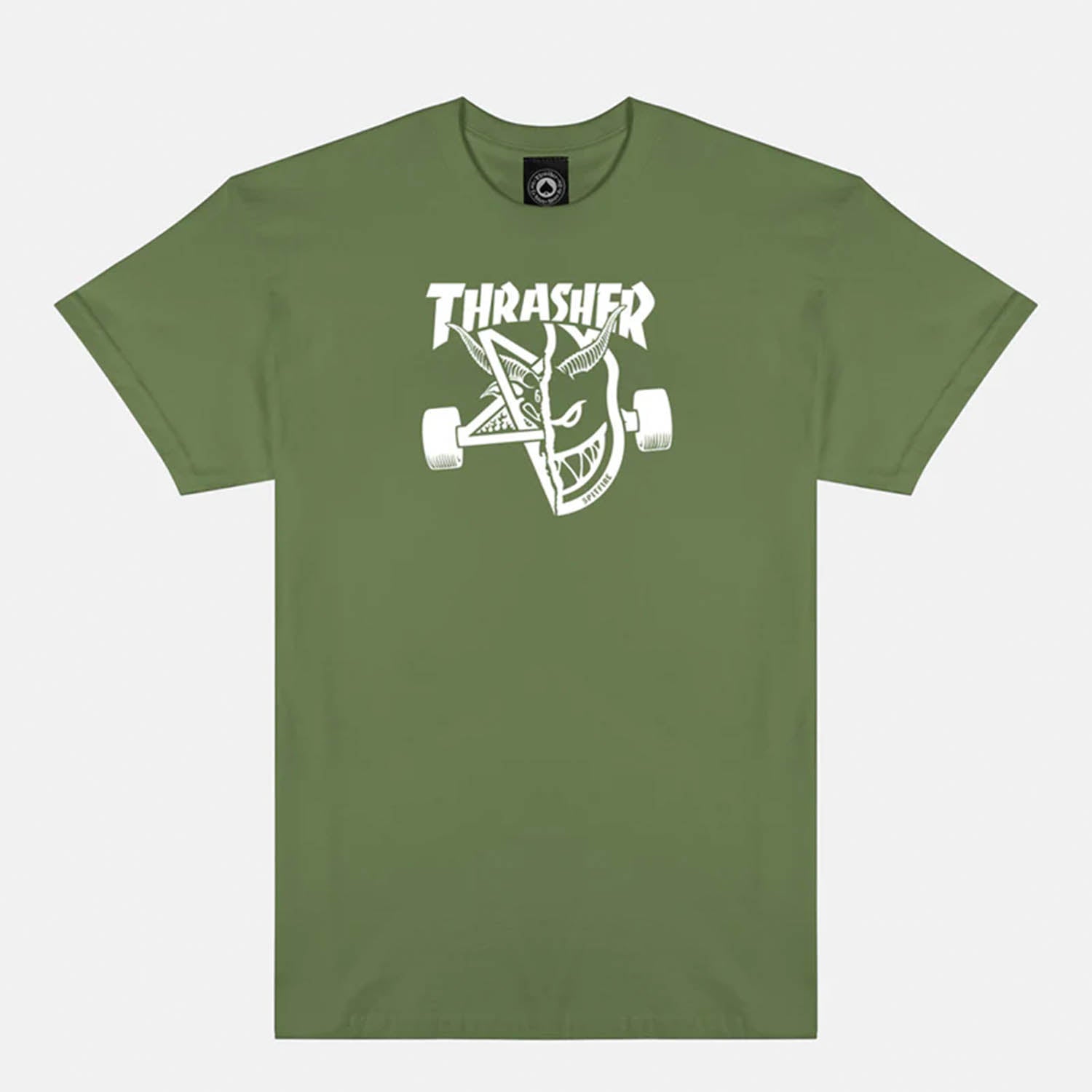 Thrasher Magazine - Spitfire Thrash & Burn T-Shirt - Military Green