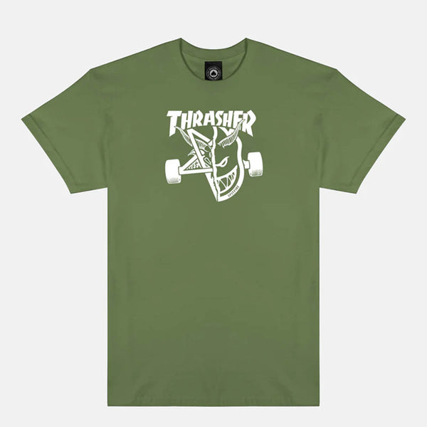 Thrasher Magazine - Spitfire Thrash & Burn T-Shirt - Military Green
