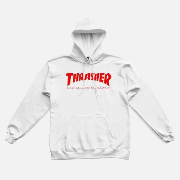 Thrasher Magazine - Skate Mag Logo Pullover Hooded Sweatshirt - White / Red