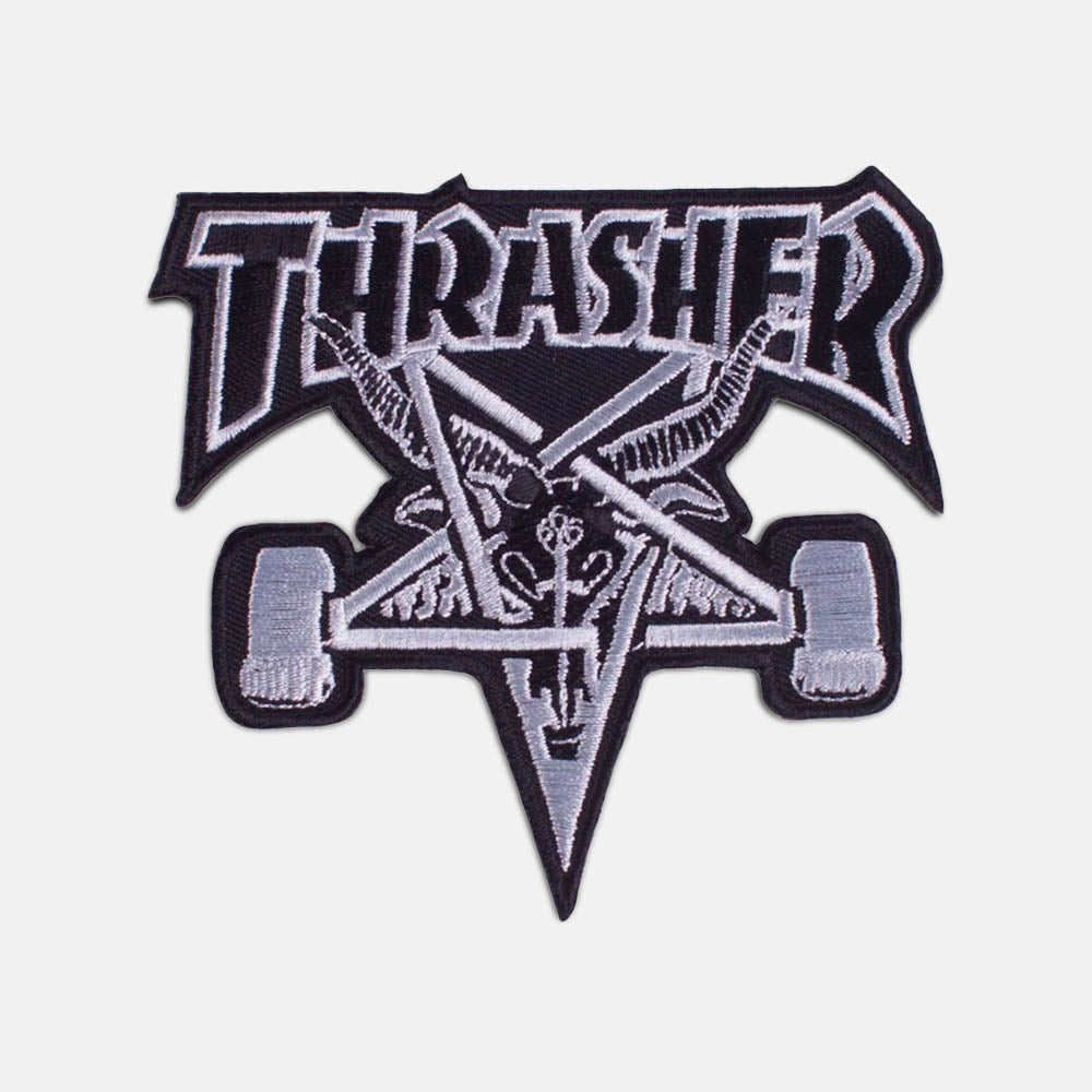 Thrasher - Sk8 Goat Patch - Black / Silver