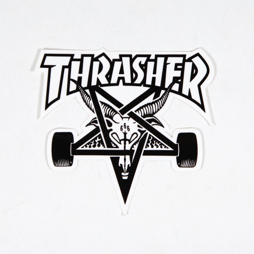 Thrasher Magazine - 4" Skate Goat Sticker - White / Black