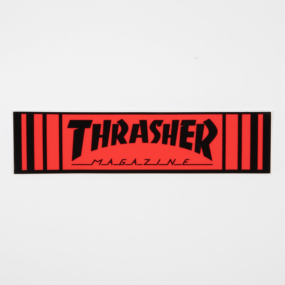 Thrasher Magazine - 8.0" Bar Logo Sticker - Black / Red