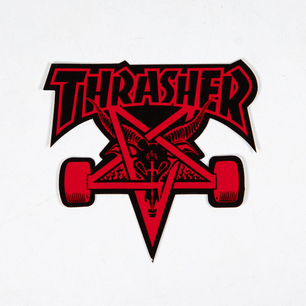 Thrasher Magazine - 4" Skate Goat Sticker - Black / Red