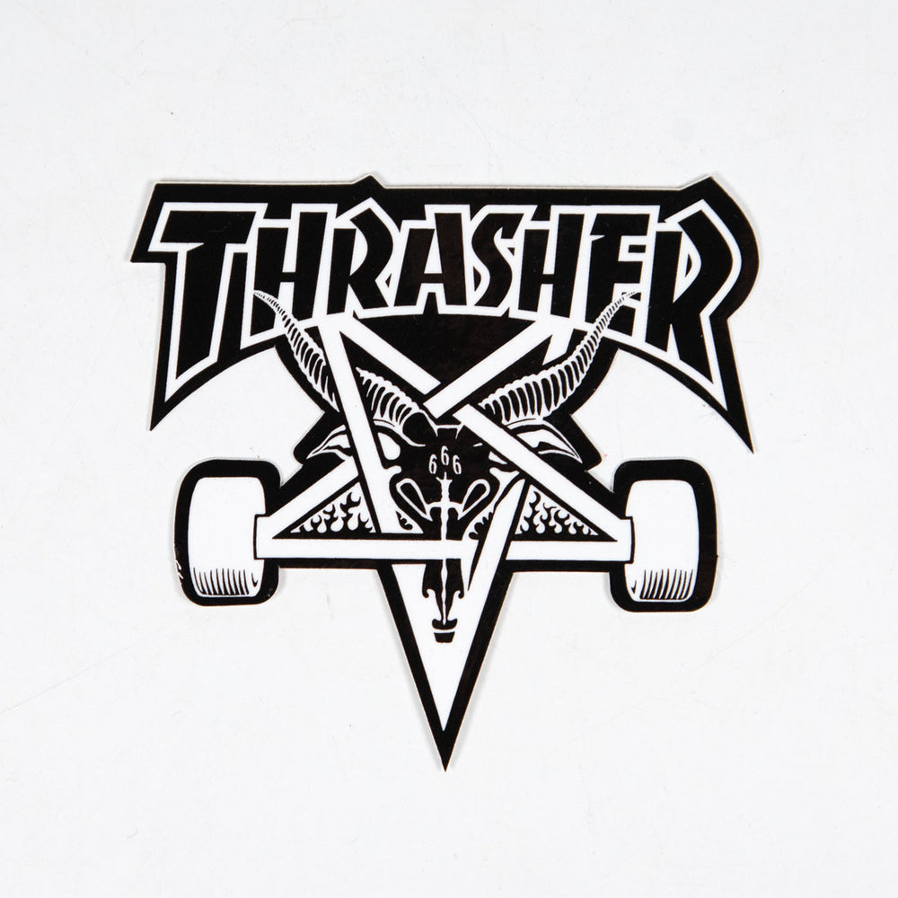 Thrasher Magazine - 4" Skate Goat Sticker - Black / White
