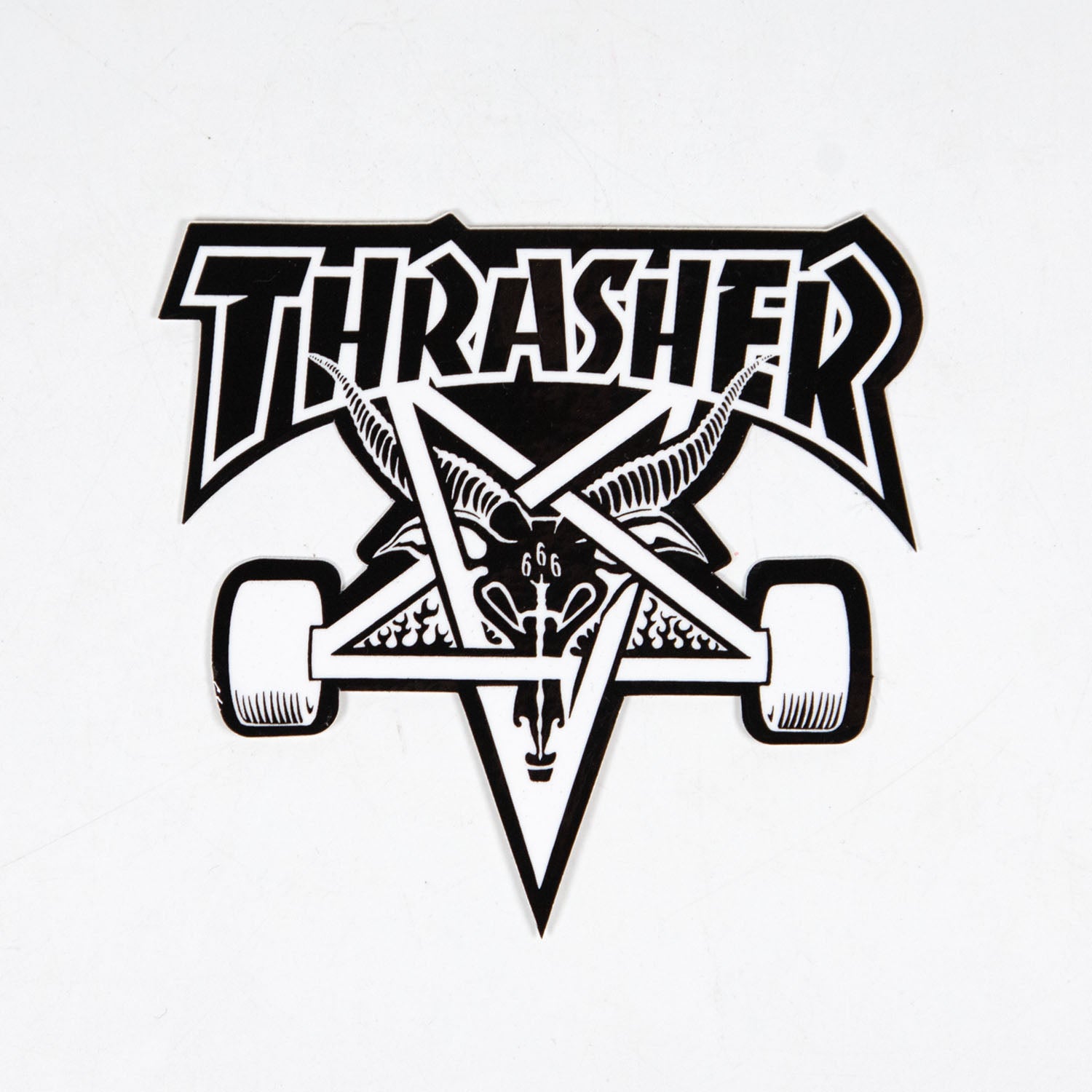 Thrasher Magazine - 4" Skate Goat Sticker - Black / White