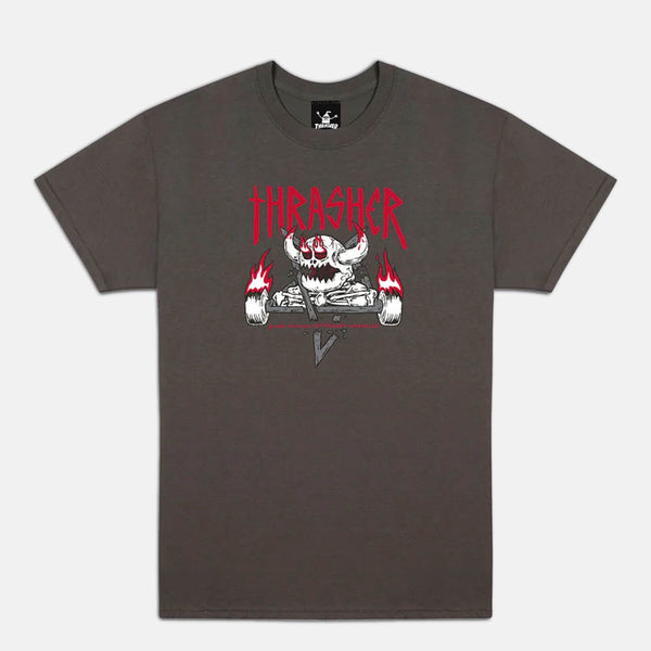 Thrasher Magazine - Toy Machine Monster-Gram T-Shirt - Charcoal