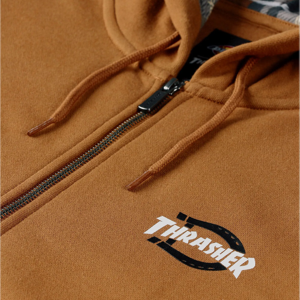 Dickies - Thrasher X Dickies Zip Hooded Sweatshirt - Brown Duck