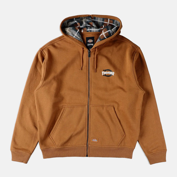 Dickies - Thrasher X Dickies Zip Hooded Sweatshirt - Brown Duck