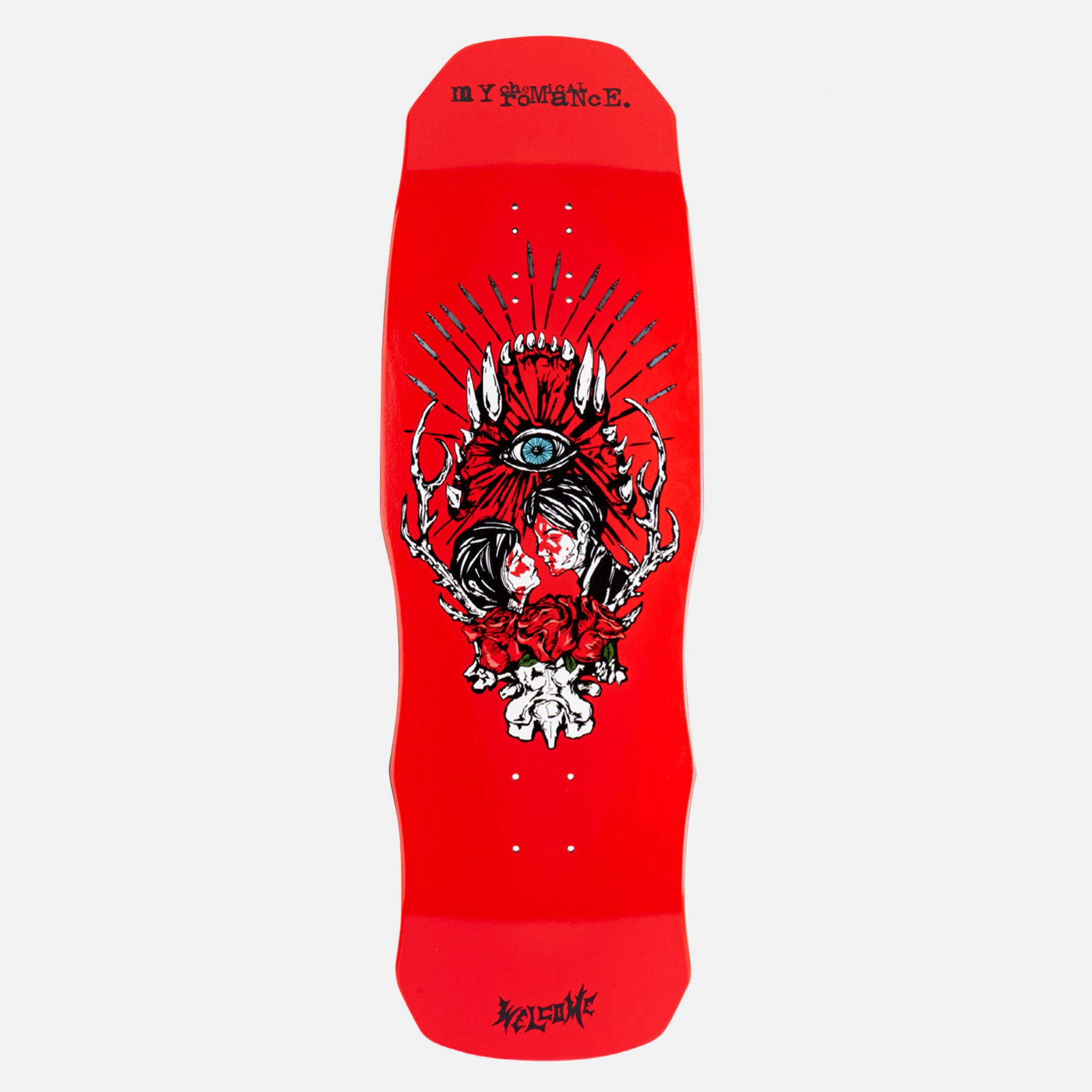 Welcome Skateboards - 9.75" My Chemical Romance Three Cheers Skateboard Deck - Red