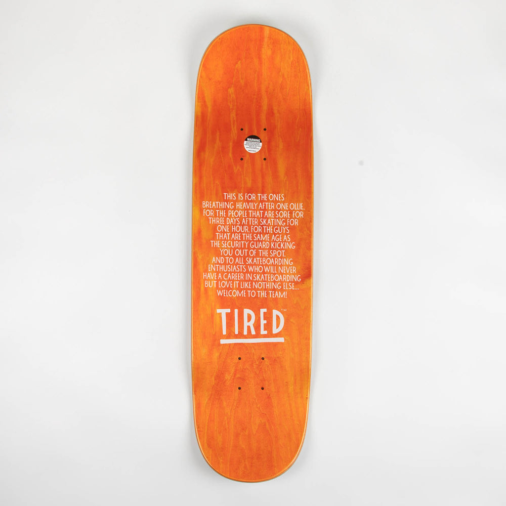 Tired - 8.5" Crawl Skateboard Deck - White