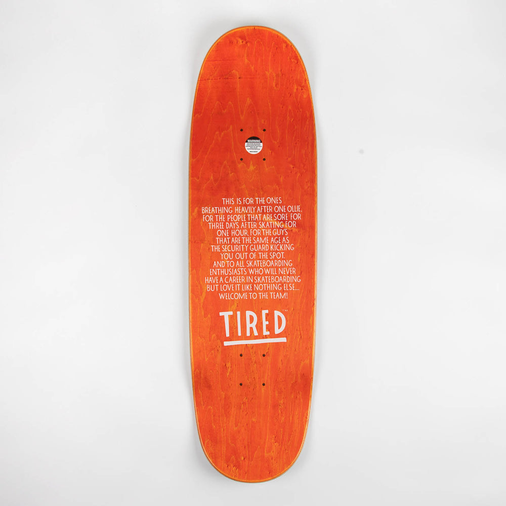 Tired - 9.18" Rover Skateboard Deck - White