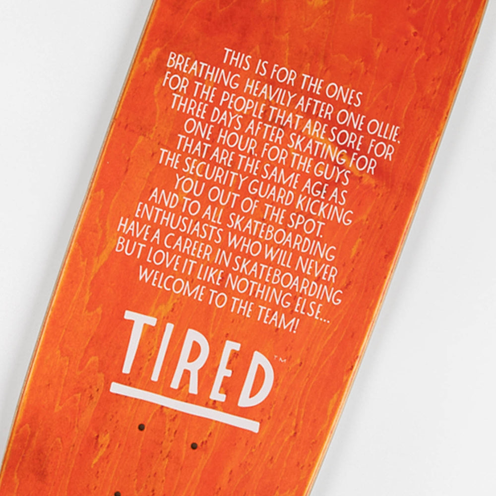 Tired - 9.18" Rover Skateboard Deck - White