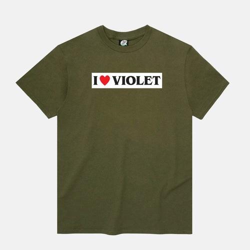 Violet - I Heart Violet T-Shirt - Army Green