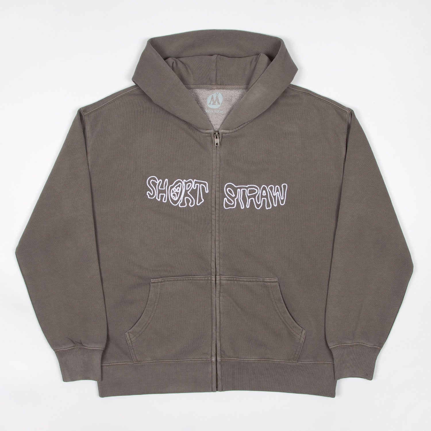 Short Straw - Warped Zip Hooded Sweatshirt - Faded Grey