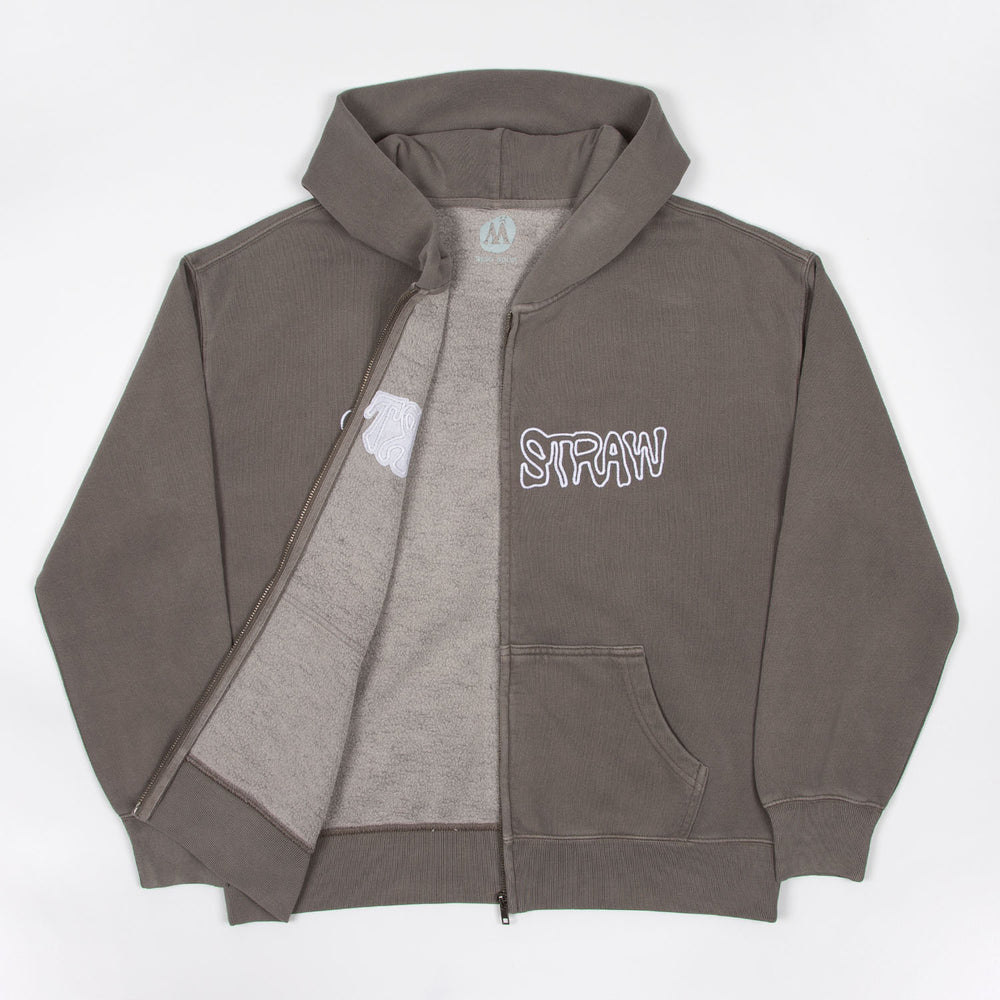 Short Straw - Warped Zip Hooded Sweatshirt - Faded Grey