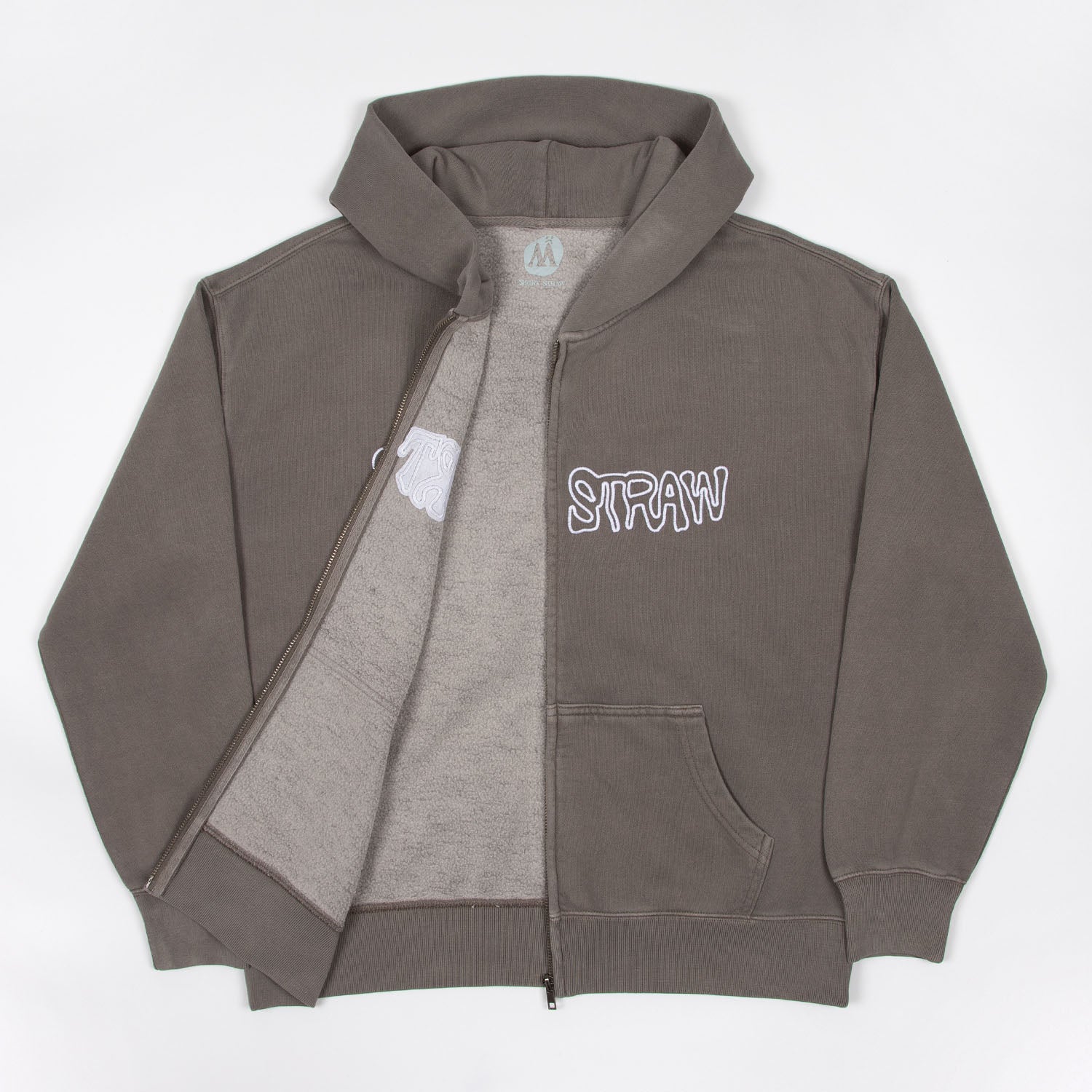 Short Straw - Warped Zip Hooded Sweatshirt - Faded Grey