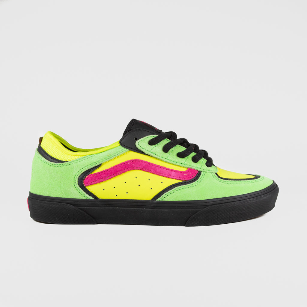 Vans Neon Pink And Green Rowley Shoes