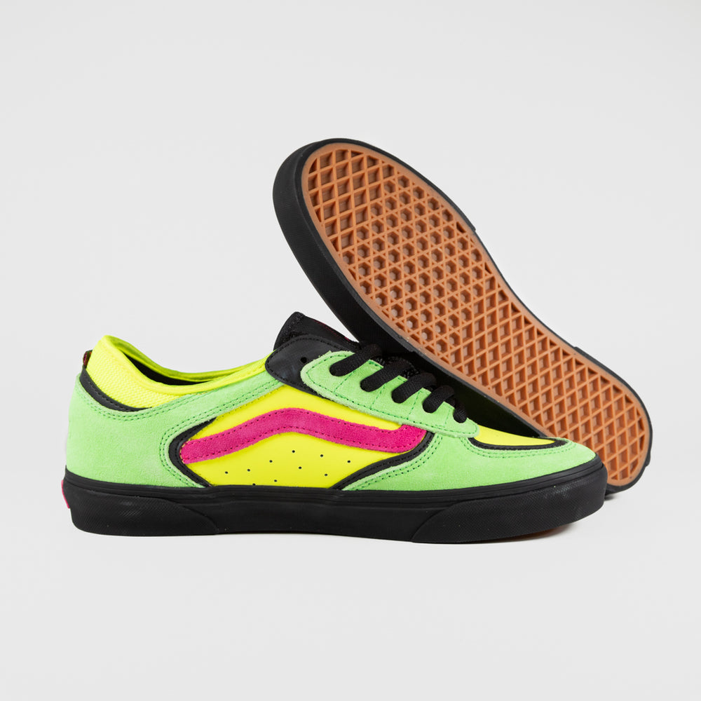 Vans Neon Pink And Green Rowley Shoes