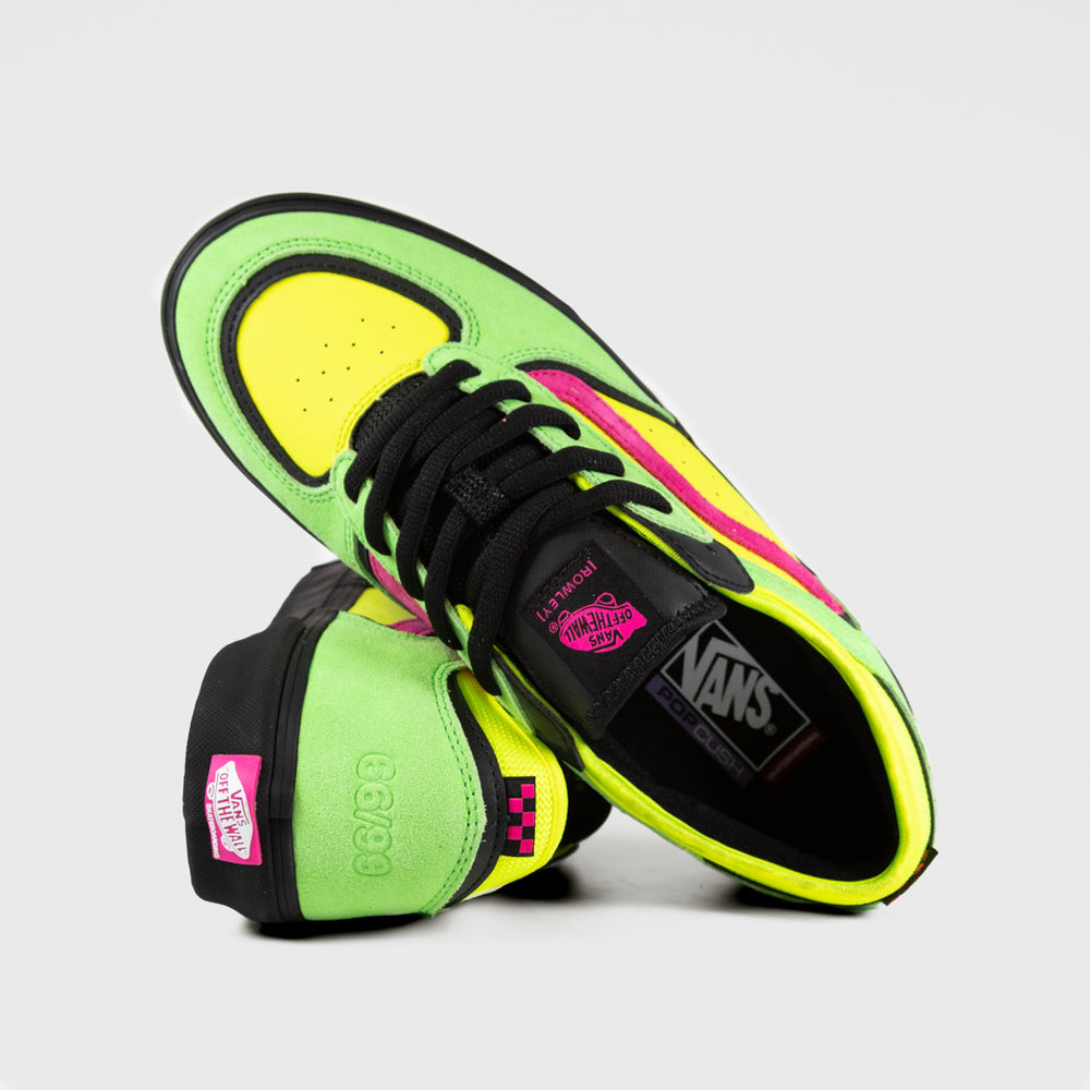 Vans Neon Pink And Green Rowley Shoes