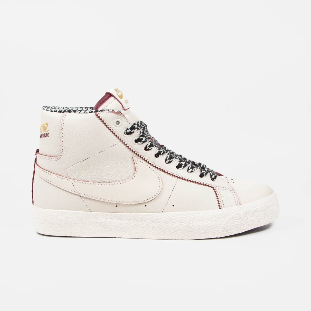 Nike SB Welcome Madrid Blazer Mid Shoes Sail Dark Beetroot