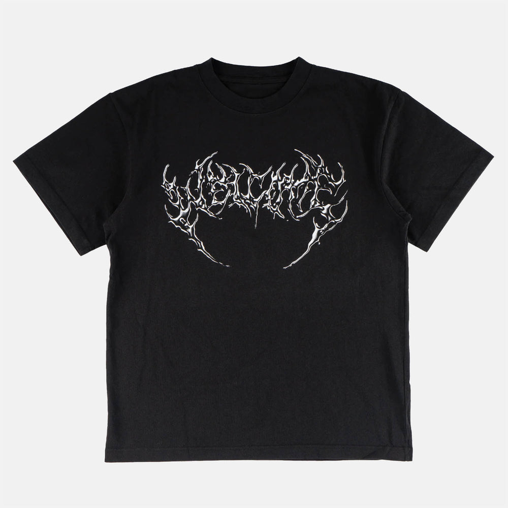 Welcome Skateboards - Chrome Fang Boxy Garment-Dyed T-Shirt - Black